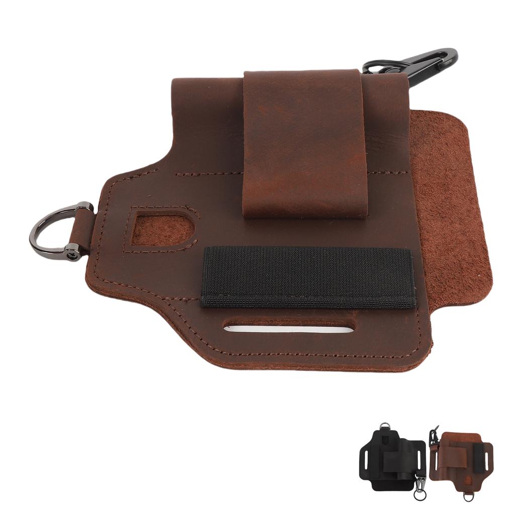 Skórzana Torba na Narzędzia na Pasek Wielofunkcyjna Przenośna Saszetka na Narzędzia na Pas do Przygód na Świeżym Powietrzu, Pracy, Napraw