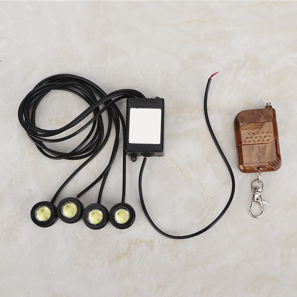 12V 6W 4in1 LED Eagle Eye Emergency Strobe Lamp Wireless DRL Remote Control Daytime Running Light