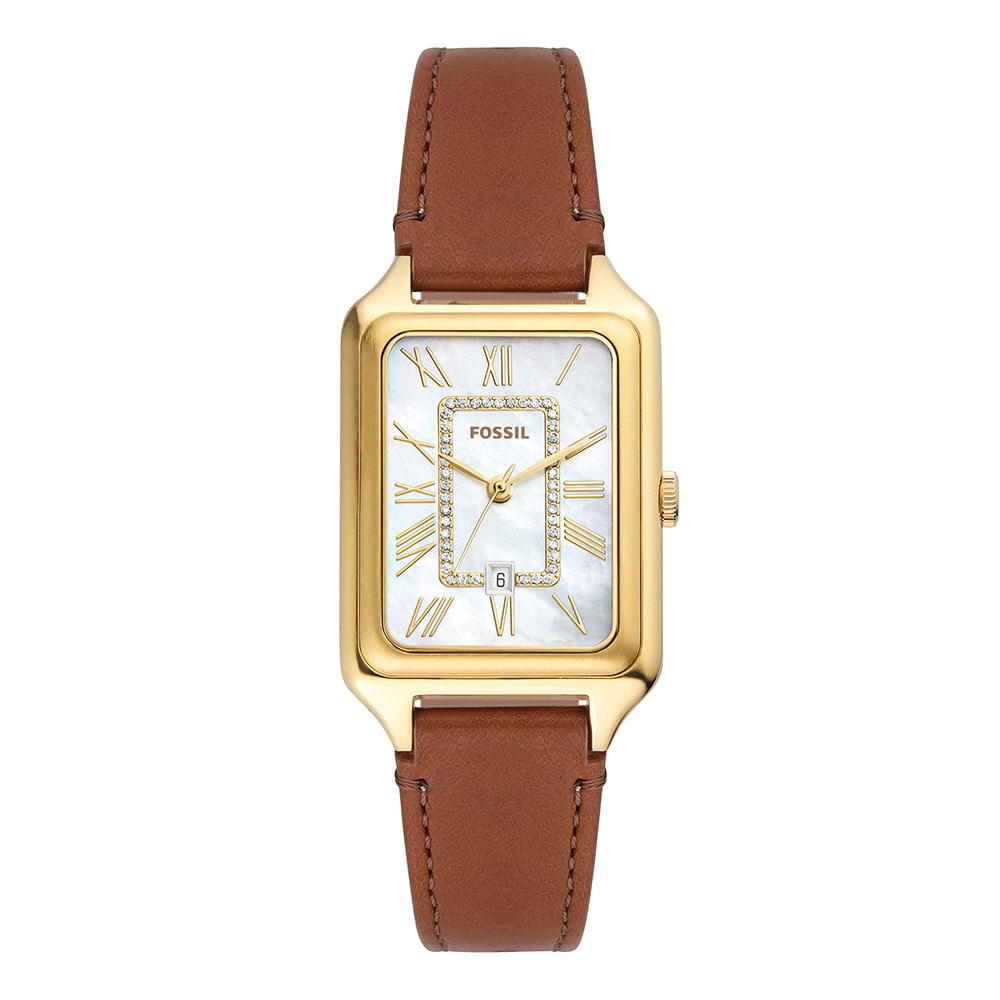Paseul Es5307 (Raquel) Raquel Mother-Of-Pearl Square Women'S Leather Watch