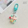 Crayon Shin-Chan Car Key Chain Cute Couple Schoolbag Ornaments Anime Cartoon Pendant Charm Keyring Figures Accessories Gift