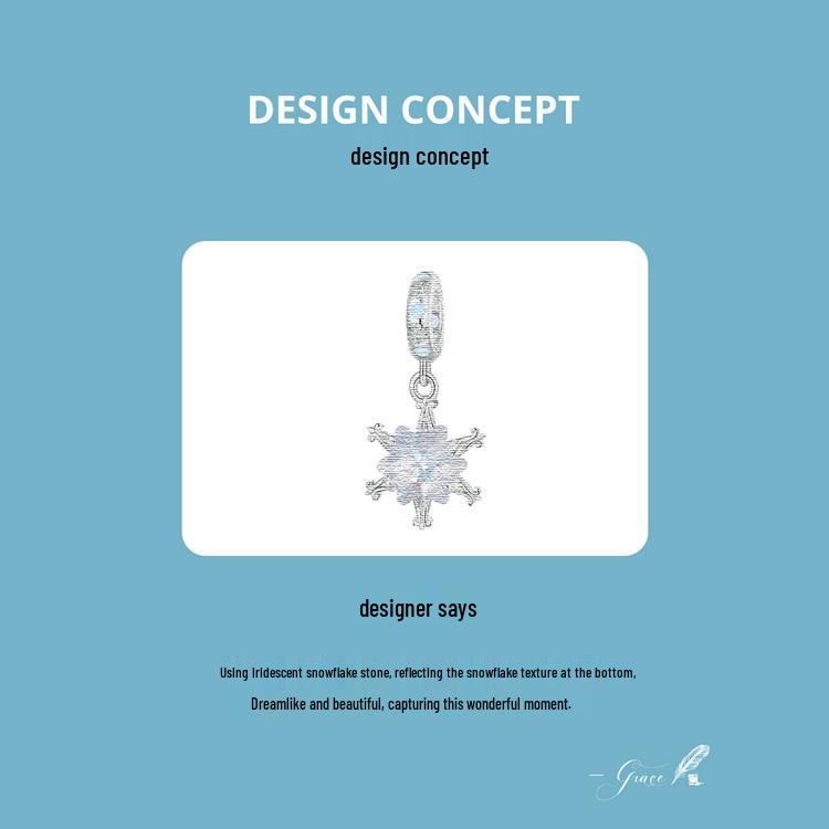 Avle Original Snowflake DIY Pendant: S925 Sterling Silver-Plated Beads Jewelry for Women