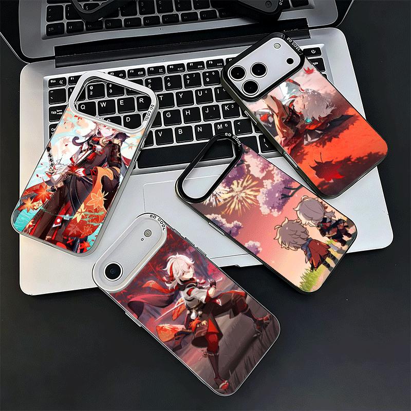 Genshin Impact Kazuha Weiche Handyhülle für iPhone 15 16 17 Pro Max 17Air 16E 14 Plus 13 12 Mini Stoßfeste Hülle Rückschale