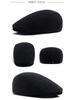Retro British Herringbone Men's Beret: Autumn/Winter Literary Flat Cap - Trendy Large Head Size Duckbill Design