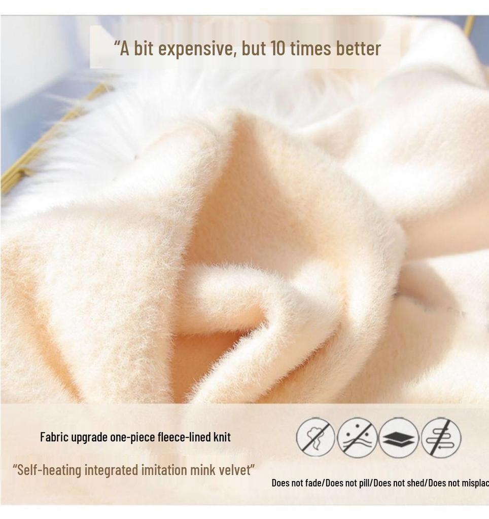 Women's Fleece-Lined Semi-High Neck Knit Sweater - Slim Fit, Solid Color, Perfect for Autumn/Winter.