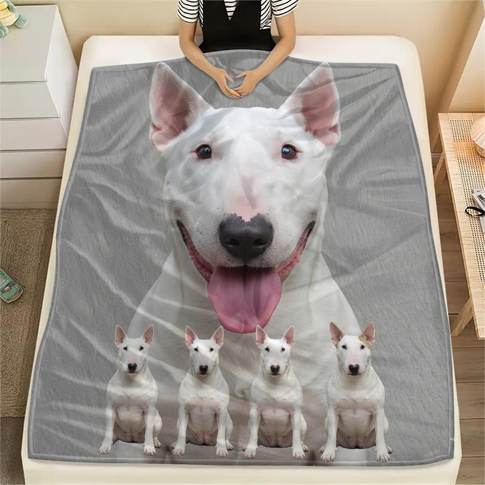 1 Stück Shiba Inu Bullterrier Druck Flanelldecke, Hohe Qualität, Bequem für alle Jahreszeiten, Heimdekoration, Wärme und Komfort, Perfekt für Geschenke