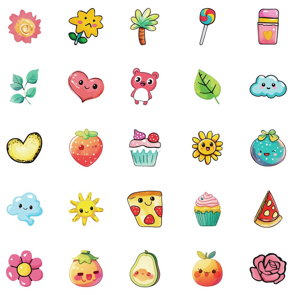 50 Cute Hand-Painted Graffiti Stickers Hand-Painted Stickers Decorative Water Glasses Computer Skateboards