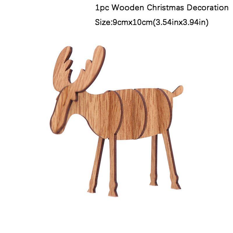 Decor Christmas Wooden Table Desktop Sign Xmas Gifts New Year Home Ornaments