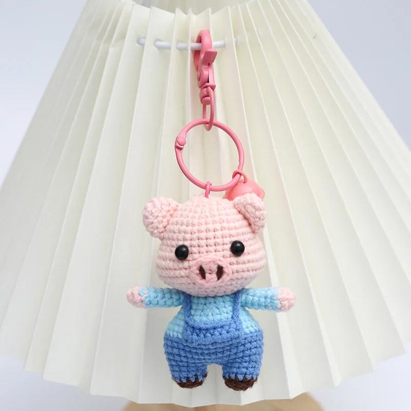 

Handmade Knitted Crochet Monkey Doll Ornament Room Decor Cute 12 Zodiac Animal Doll Keychain Pendants Christmas Birthday Gift (As shown-28042)-