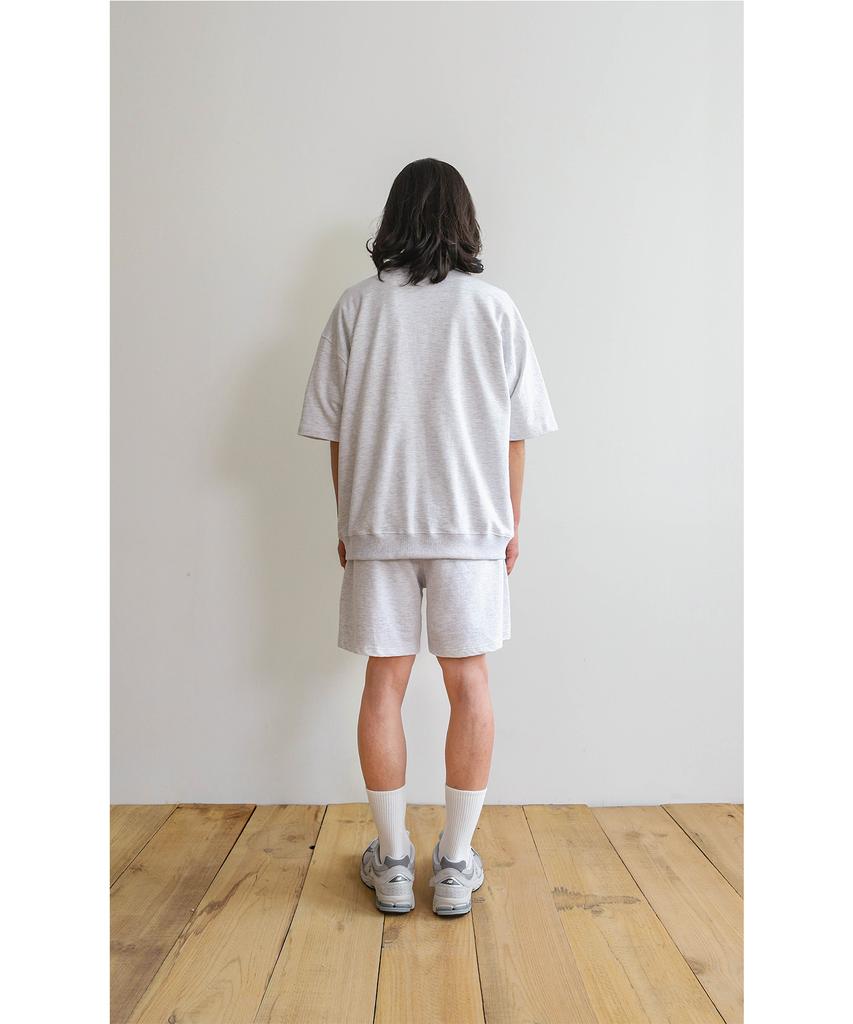 Gainsboro Sweat Shorts_White Melange