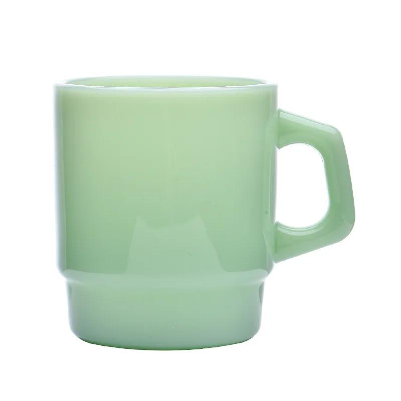 Stackable Colored Heavy Glass Mug Cup 230ml 8oz Heat Resistant White Pink Green Blue Skin Coffee Mug Tea Juice Water Cup 1 Piece