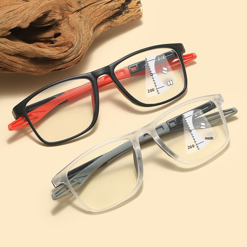 HD Sports Style Anti-Blue Light Ultra-Light Progressive Reading Glasses for Near and Far Vision