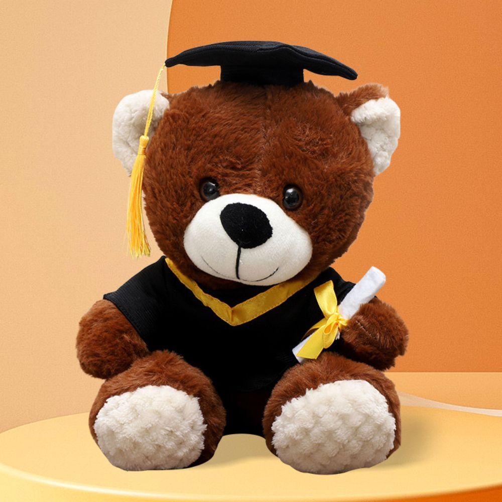 Stuffed Soft Graduation Bear Doll 25cm Sitting Bear Doll New Plush Dr. Bear  Graduation Gift