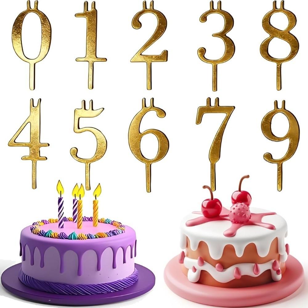 Stainless Steel Number Birthday Candle Holder Digital Birthday Candles Stand Family Gathering