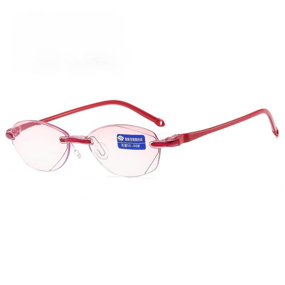 Womens Frameless Bifocal Reading Glasses Blue Light Blocking Diopter +1.0 to +4.0 Far and Near Vision