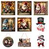 Holiday Decorations for Home Wooden Christmas Hanging Pendant, Snowman/Santa Claus/Gnome Ornament with Festive Door Plaques Hemp Rope Indoor