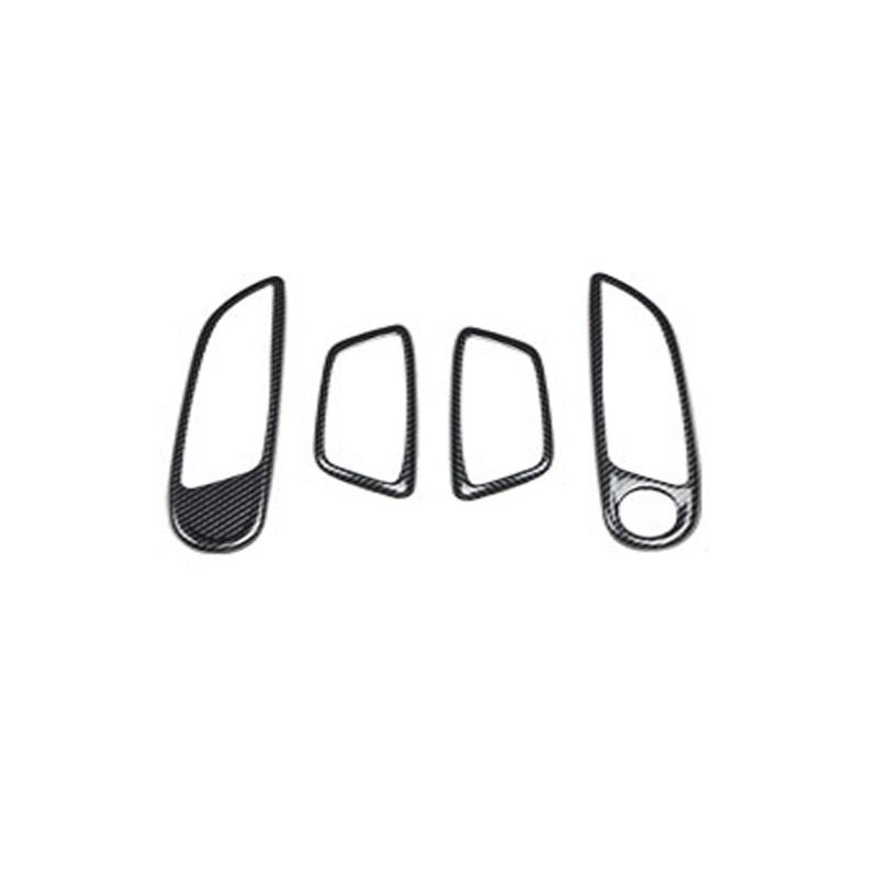 For Ford Fiesta 2009-2013 Carbon Fiber Gear Shift Panel Door Handle Bowl Steering Wheel Multimedia Knob Trim Sticker