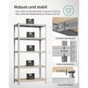 SONGMICS 5-Tier Shelving Units, Set of 2 Steel Shelving Units for Storage, Tool-Free Assembly, for Garage, Shed, Load Capacity 600 kg