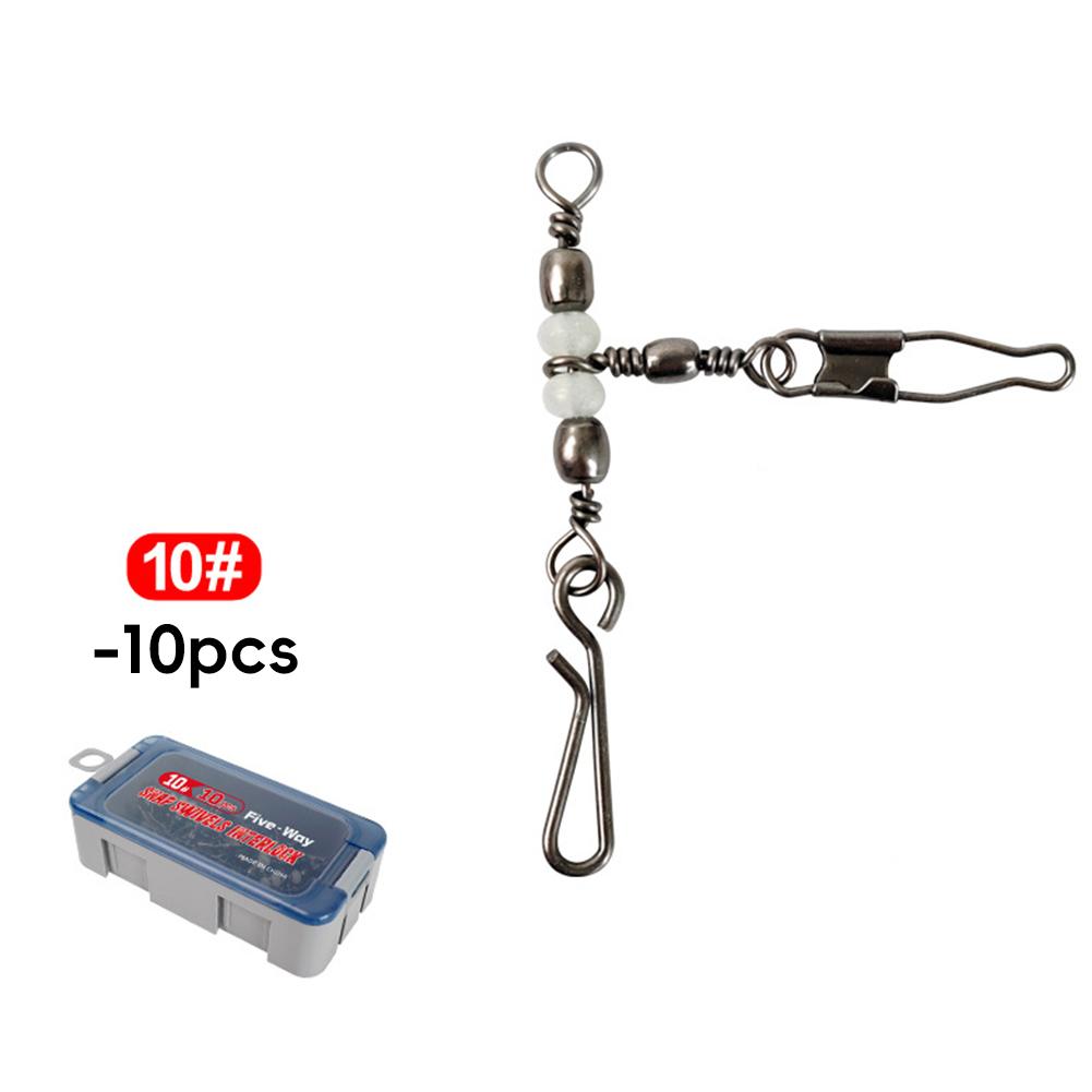 

10PCS/ Box Wooden Shrimp Fishing Set Luminescent Beads Ring Interlocking Clasp Set Fishing Gear Accessories 2Beads білий