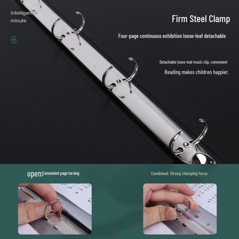 52-Page Expandable A4 Piano Sheet Music Folder with Clips and Coil Binding