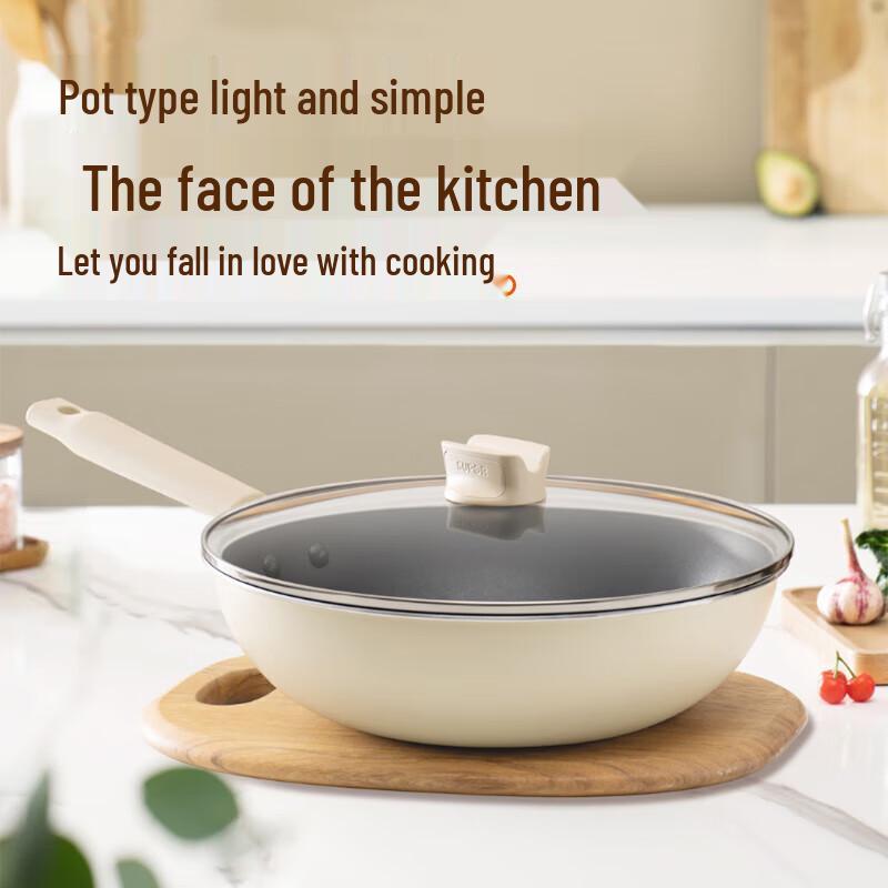 Supor 32cm Non-stick Wok with Visible Lid