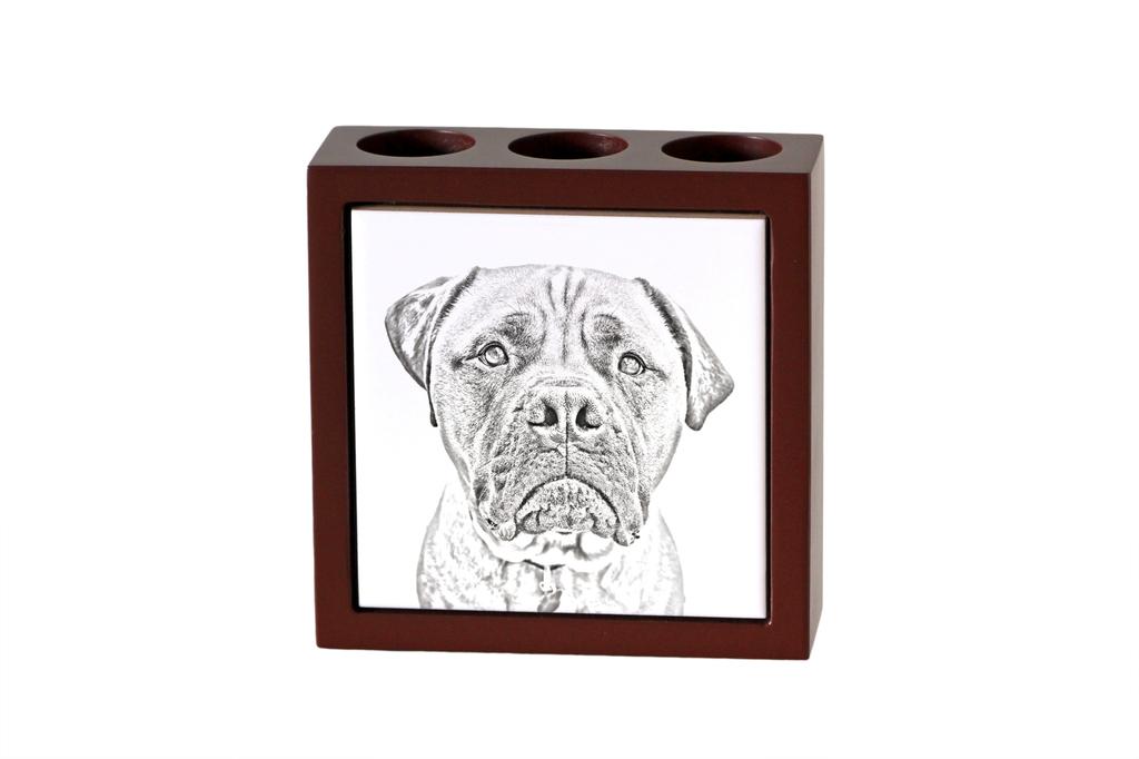Bullmastiff – Pen holder with a dog, desk organizer with a print | Art-Dog