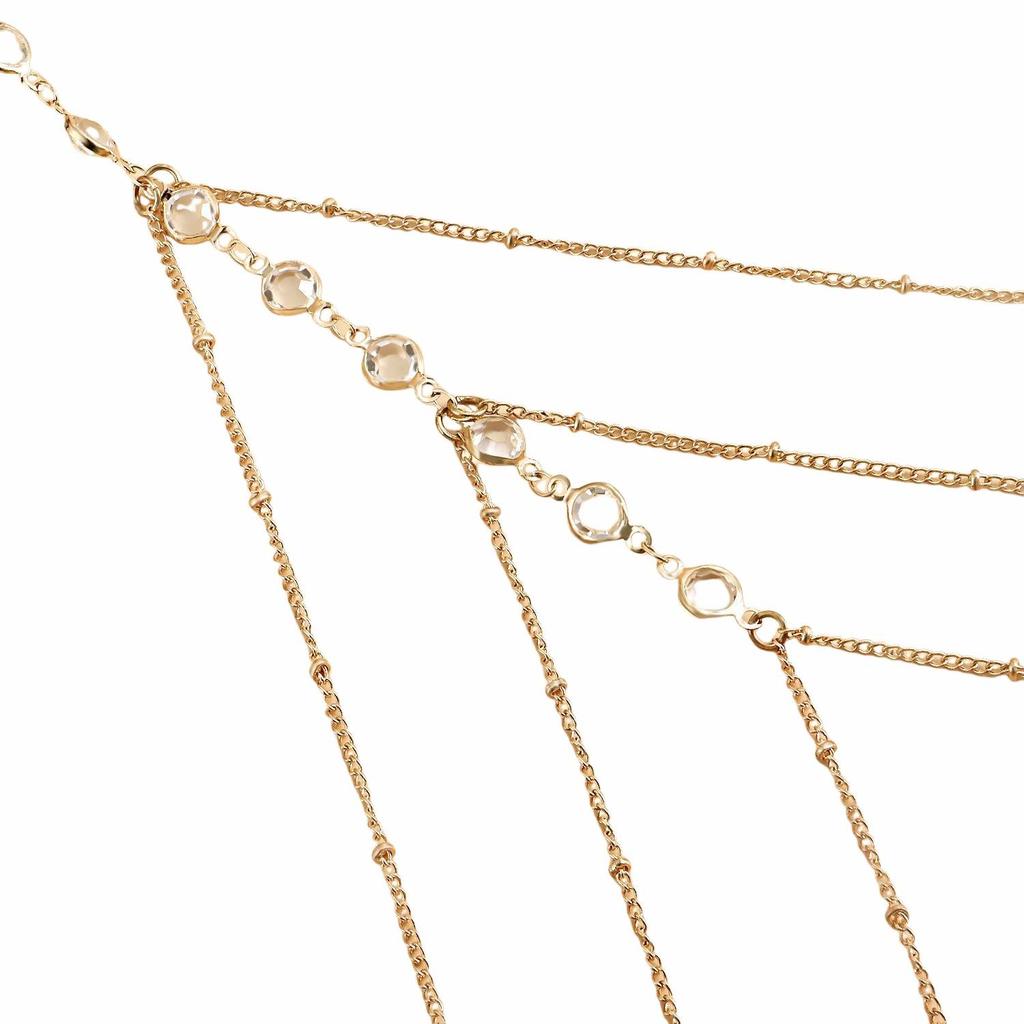 Women's Thigh Chain Trendy Multi-layer Beads Crystal Leg Chain Summer Stretch Body Jewelry For Beach Bikini