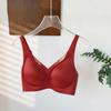 Deep V Mesh Seamless Wireless Bra with Jelly Cups Gathered Support Intimates for Large Bust Minimize Chest Look Comfort Ladies Underwear