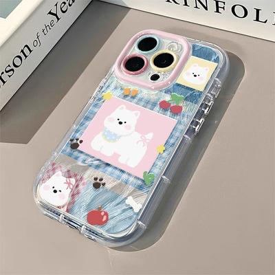 Plaid West Highland pour Apple 16 Coque de téléphone Crème Plume pour IPhone 15 Promax Dessin animé 14/13