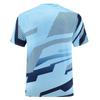 Anmurye Table Tennis Short Sleeve Sports Game Shirt with Abstract Geometric Badminton Strength Practice Stylish Summer Light Blue Size L Men's