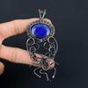 Lapis Lazuli Gemstone Copper Wire Wrap Beautiful Handmade Pendant Designer Jewelry