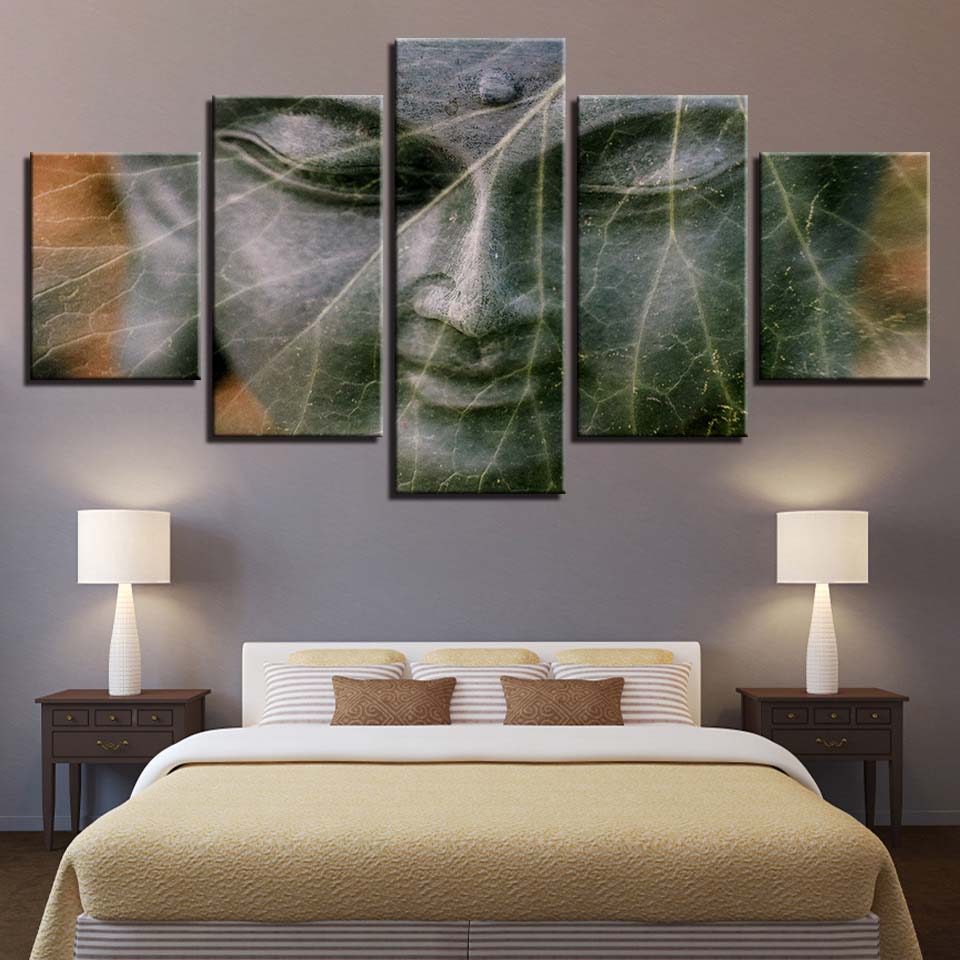 Obraz na płótnie wydruki hd Home Decor 5 sztuk budda Wall Art nowe klasyki modułowy obraz na nocny plakat z grafiką w tle