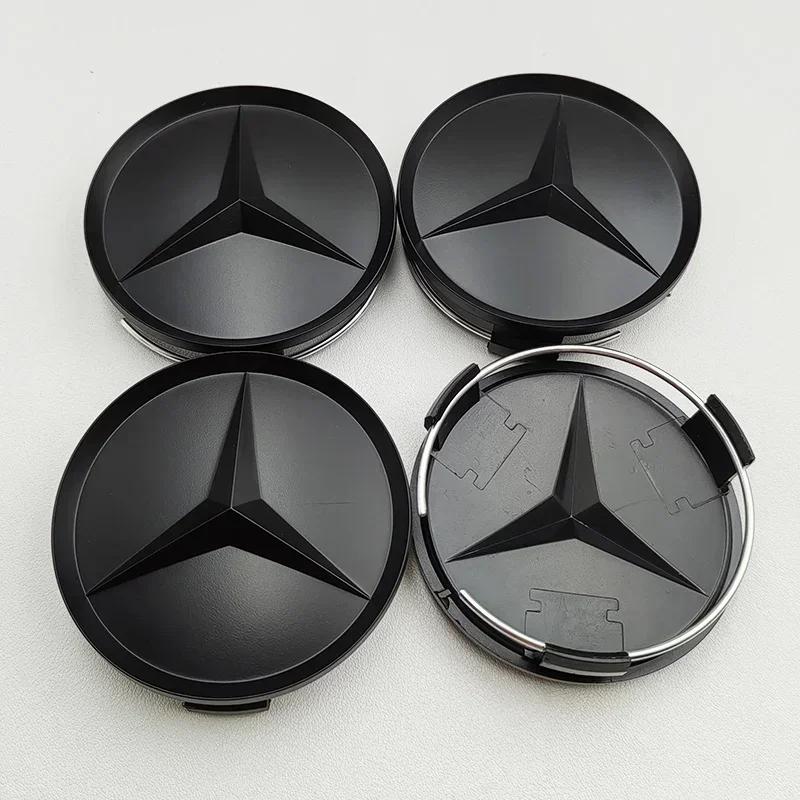 WZKGC1 For Mercedes Benz 4pcs 75mm Car Wheel Center Caps Hub Caps For Mercedes Benz A B C E S GLA GLB GLC GLE GLK CLS R W205 W253 W177 QQ82