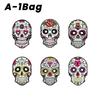 6 Stück/Set Bunte Papier Totenkopf Verkleidungsparty Gesichtsmasken für Mexikanische Tag der Toten Mottoparty Halloween Maskenball Dekoration