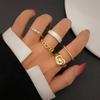 Retro Love Student Lovely White Charm Open Cut Jewelry Ring Set