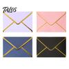 Western Style Envelopes 5Pcs with Gold Foil Trim, Offset Paper Invitation Handmade Cultural Creation Supplies for Wedding, Greeting Cards, Business