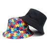 Blocks Pattern Panama for Women Men Summer Outdoor Sunscreen Bucket Hats Casual Fashion Decorate Fisherman Hat Female Sun Gorras