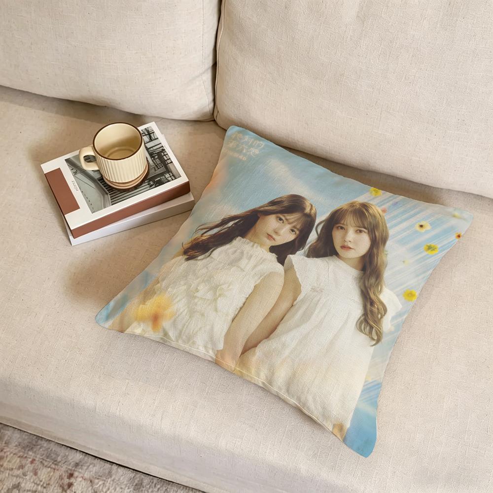 H-Hinatazaka46 Cushion Cover Fabric Soft Furnishing,Pillowcase, Cushion Cover, Sofa Pillow, Home Decoration