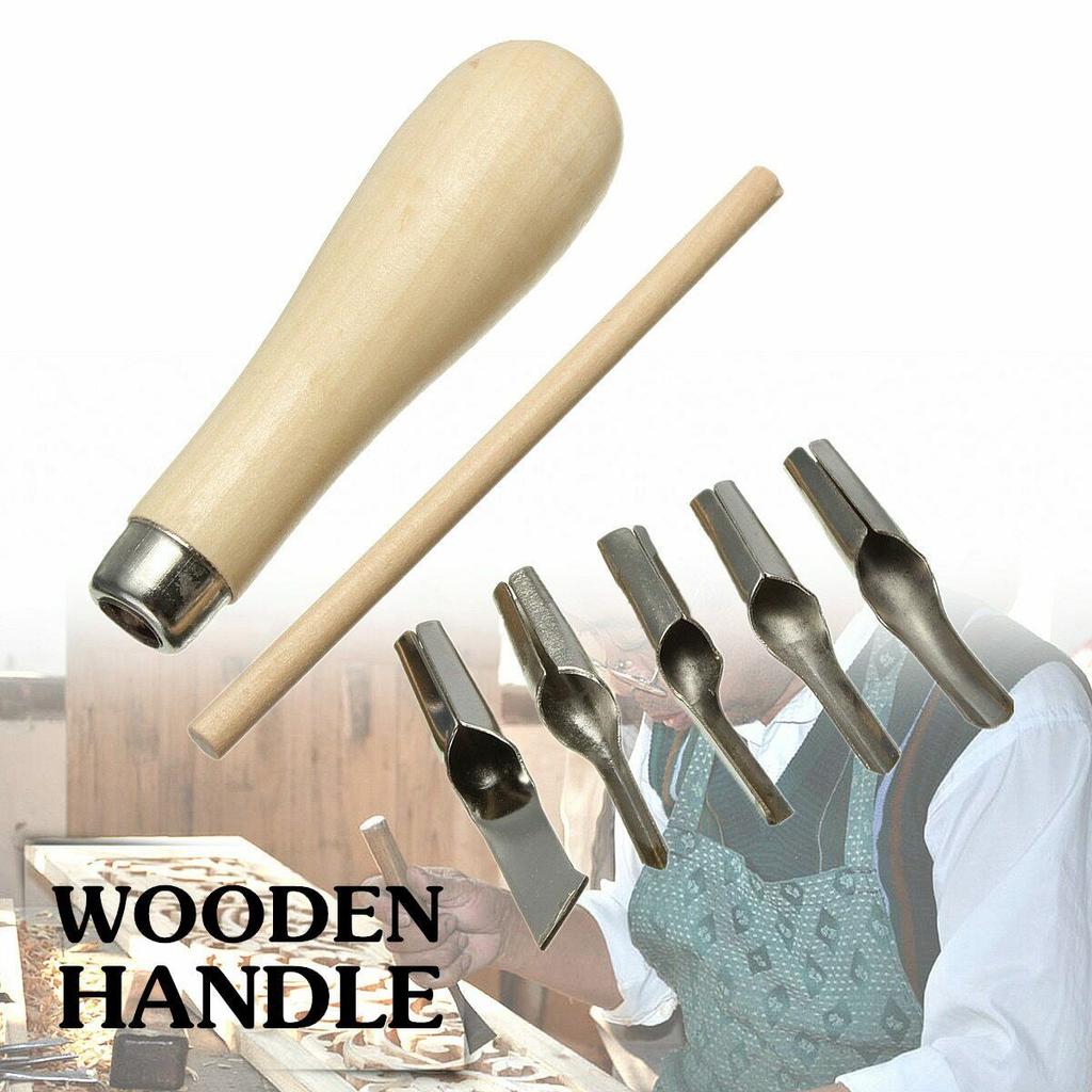 Carving Tool Set Wood Handle Cutting Kit for Printing Blocks Rubber Stamps Art Craft Supplies