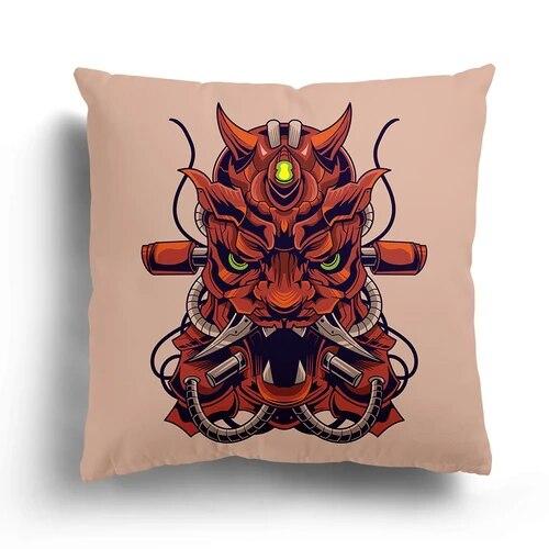 Bedroom Cushion Cover Cartoon Pillowcase Japanese Samurai  Character  Mask Living Room