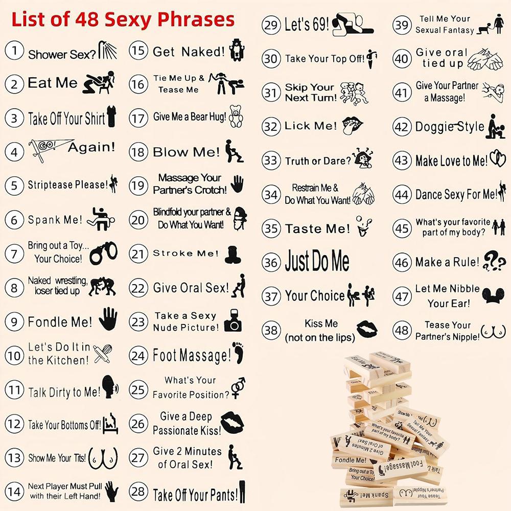 Spieleabend für Paare, Intimität, Blockturm, Ideen für Verabredungen am Abend, Beziehungsspiel für Ehefrau, Ehemann, Freundin, Freund