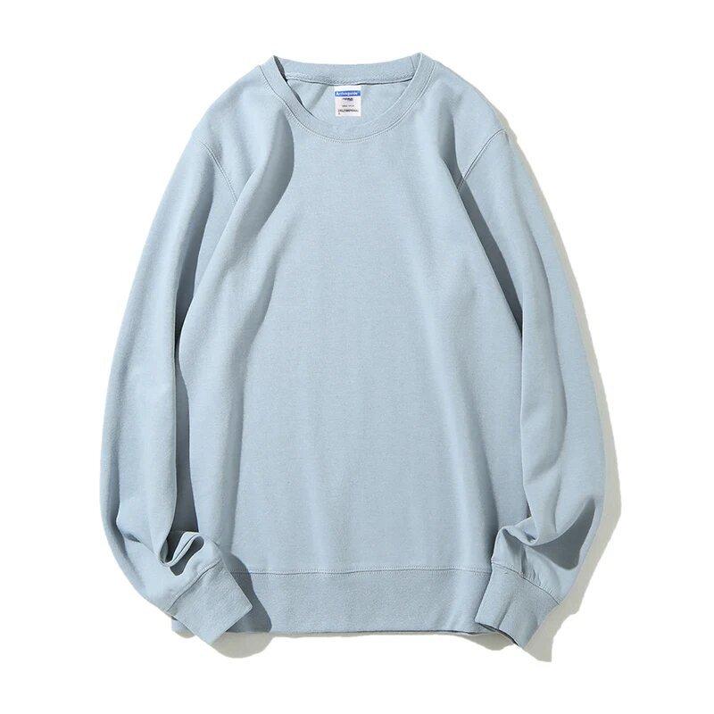 Cross-border round neck healthy cotton casual sweater pullover loose top printed logo trendy fashion long sleeve T-shirt autumn