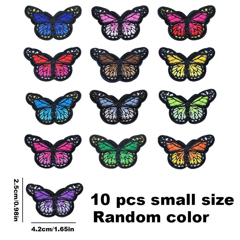 10Pcs Butterfly Patches Applique For Clothing Embroidery Patches On Clothes Diy Ironing Sewing Children Kids Stickers