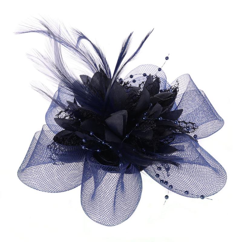 Women's Fashion Flower Feather Bead Corsage Hair Clip Bridal Hairband Brooch Pin Brida Barrettes Hair Accessories Jewelry