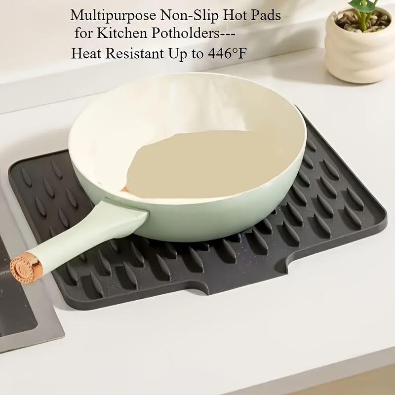 Kitchen Anti Slip Silicone Drainage Pad, Cutlery Storage Rack, Built-in Drainage Design, Heat-resistant and Easy To Clean, Suitable for Kitchen Use