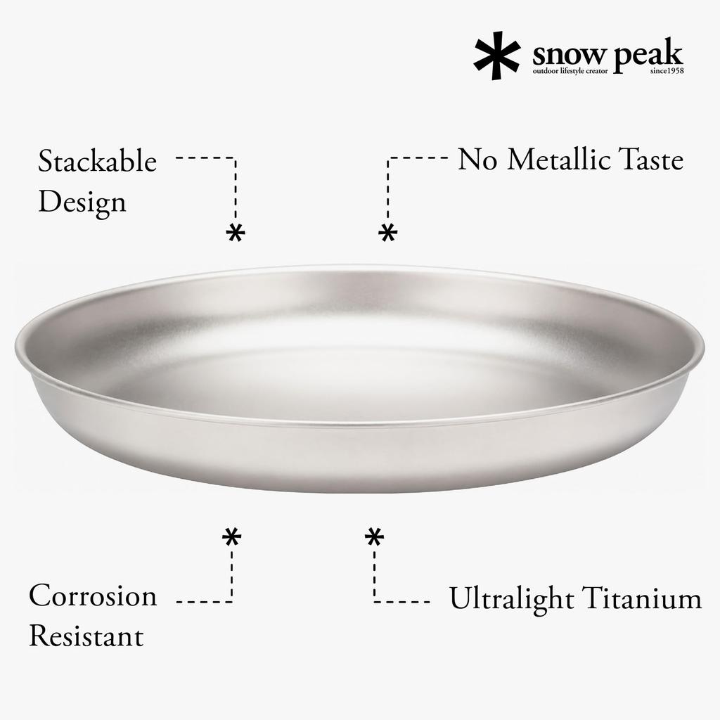 Snow Peak Trek Titanium Plate Titanium Plate for Solo Camping STW-002T - Ultra-lightweight
