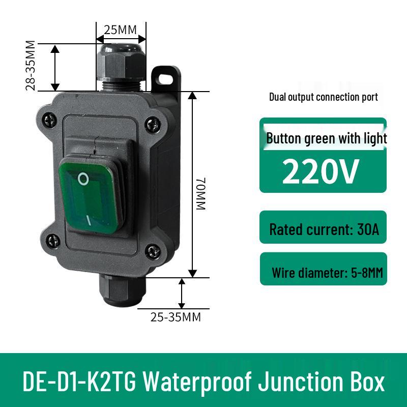 High Current Waterproof Inline Rocker Switch for Outdoor Wiring