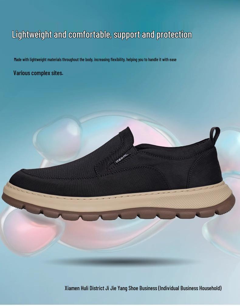 Herren Atmungsaktive Mesh Slip-On Canvas Schuhe - Leicht, Schnelltrocknend, Geruchshemmend