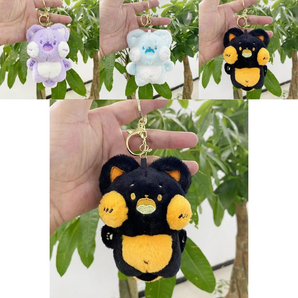 Adorable Cartoon Cat Plush Keychain Handcrafted Doll For Bags And Keys With Sweet Colors