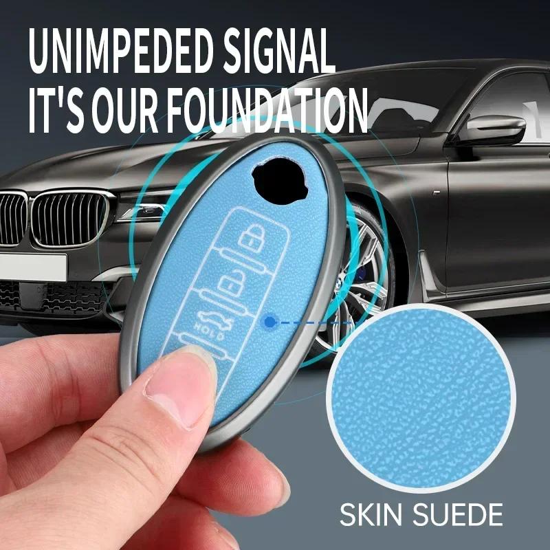 Alloy Key Case For Nissan Tiida Qashqai J11 J10 Micra Kicks Altima X-Trail Fuga Navara Leaf Note Sentra Murano Car Key Cover
