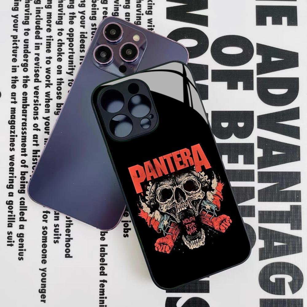 Pantera Ritual Metal Band Phone Case for Iphone 15 14 12 11 13 Pro Max Mini 8 X Xr Xs Puls Black Glass Cover